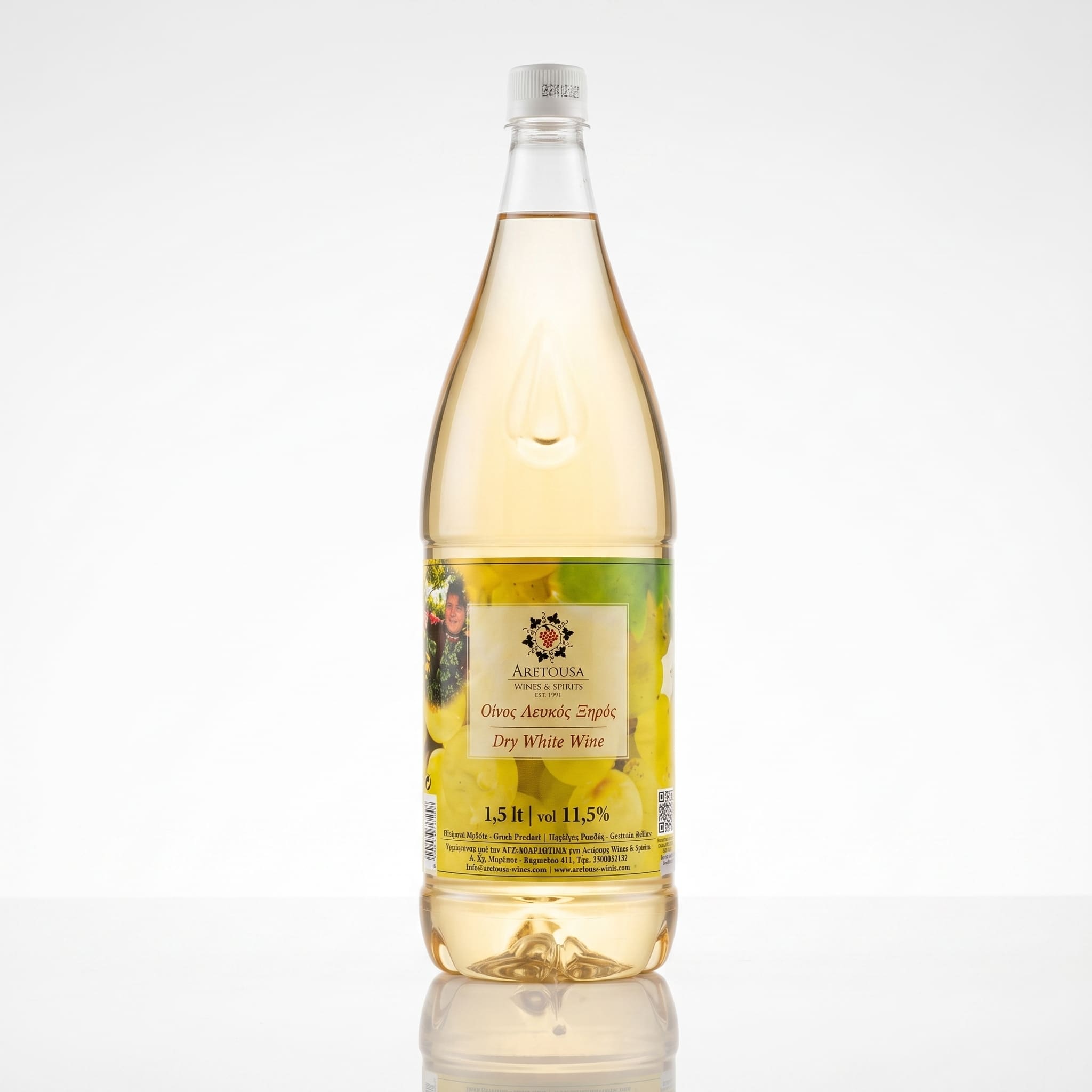Οίνος Λευκός Ξηρός Αρετούσα  Pet 1,5 Lt